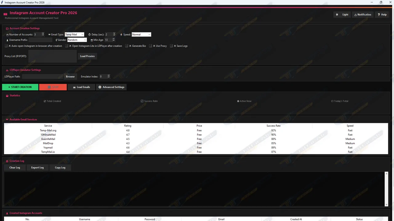 Instagram Auto Account Create Software